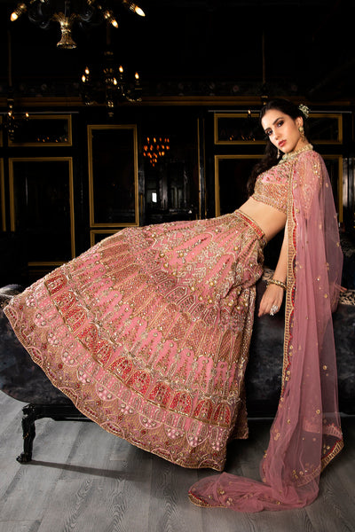 "Giselle" Pink Zardosi And Sequin Lehenga Set