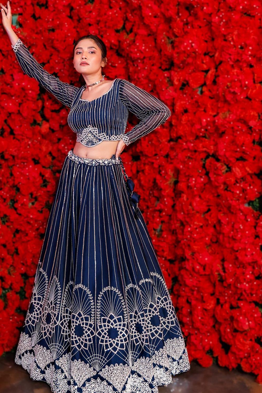 Navy Blue Lehenga Set