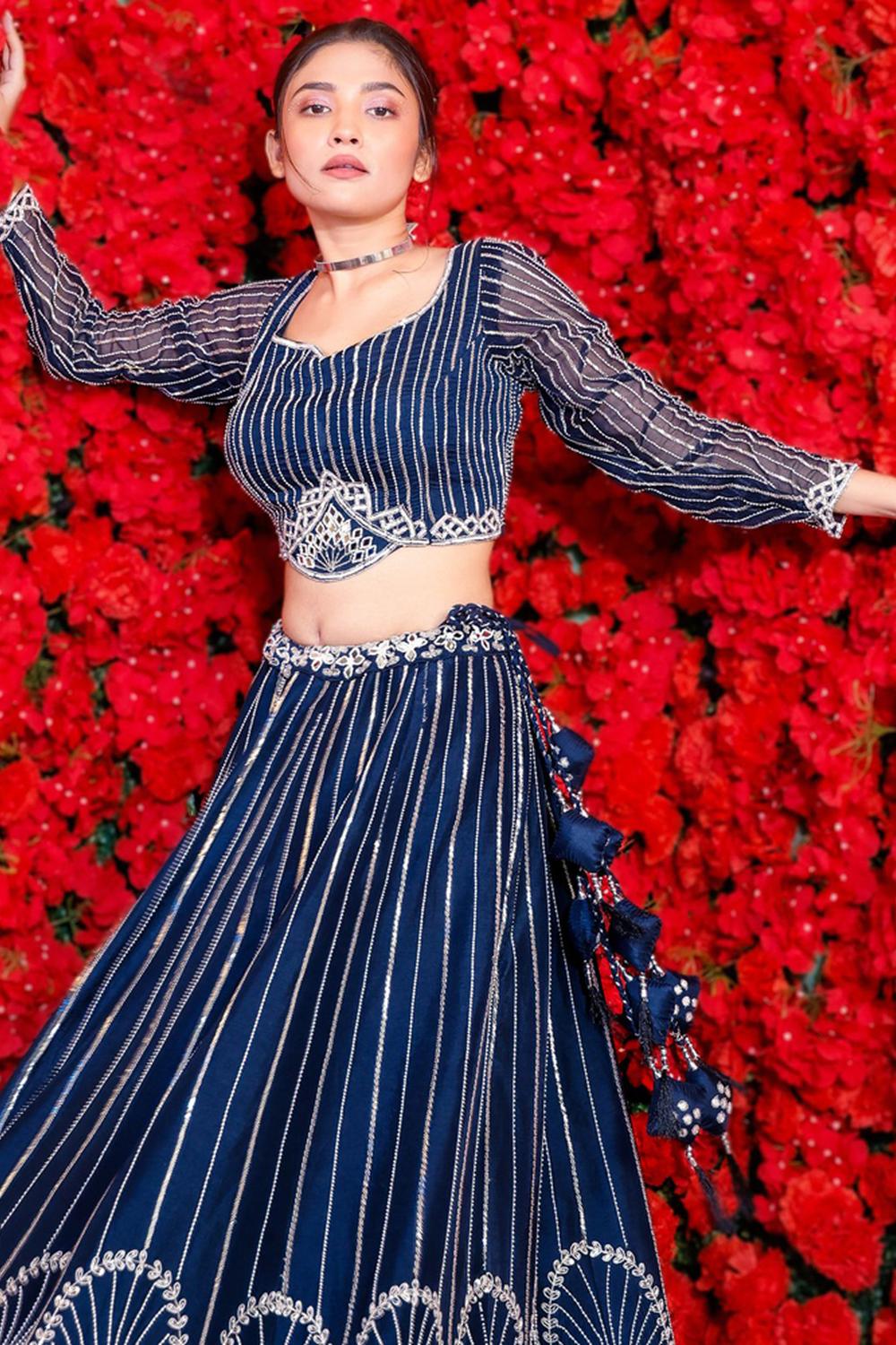 Navy Blue Lehenga Set