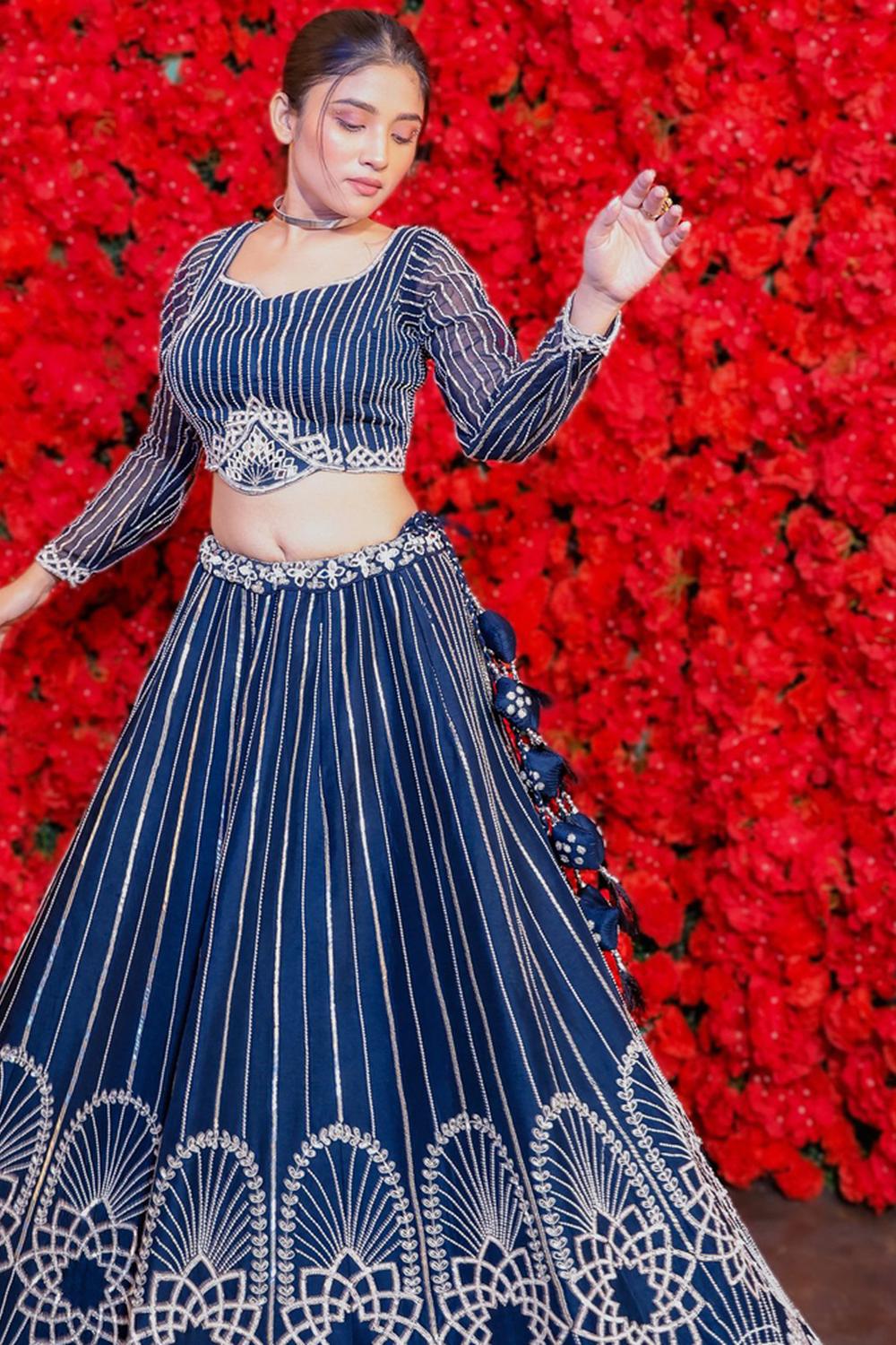 Navy Blue Lehenga Set