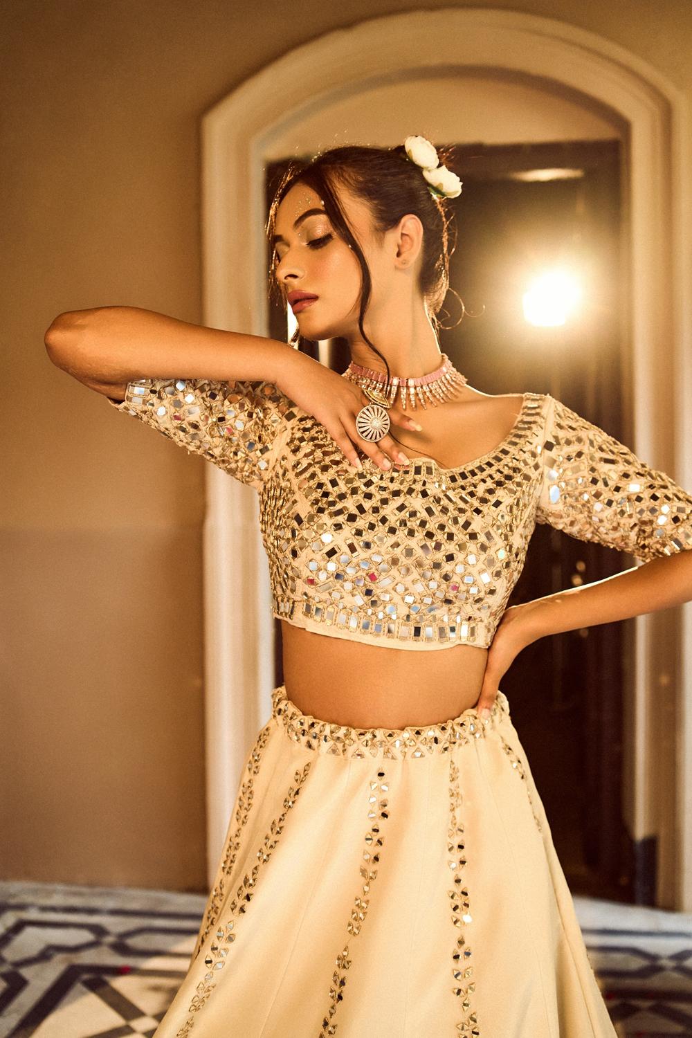 Mirror Work Lehenga Set