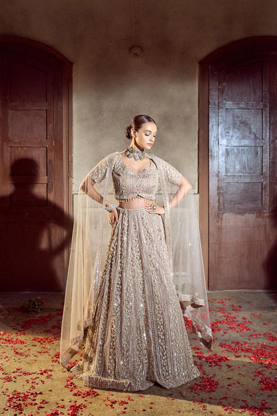 Golden Embroidered Lehenga Set