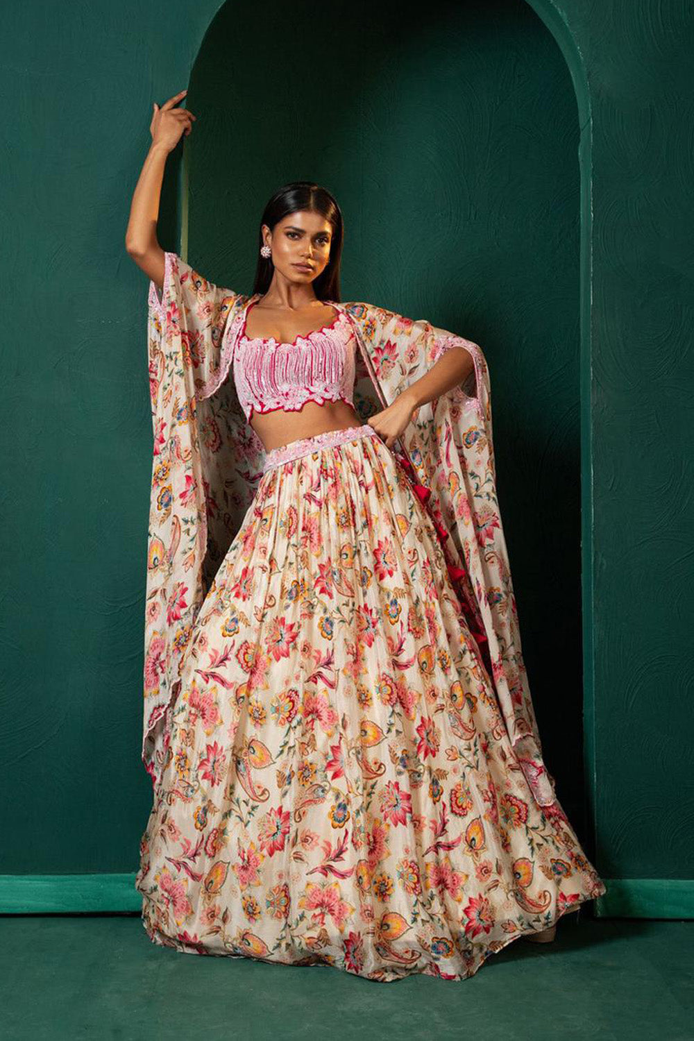 Printed Lehenga Cape Set