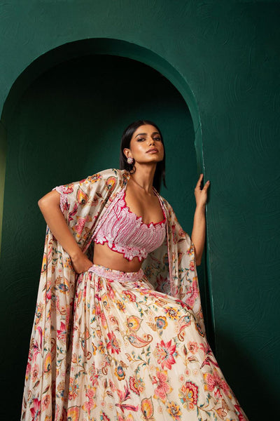 Printed Lehenga Cape Set