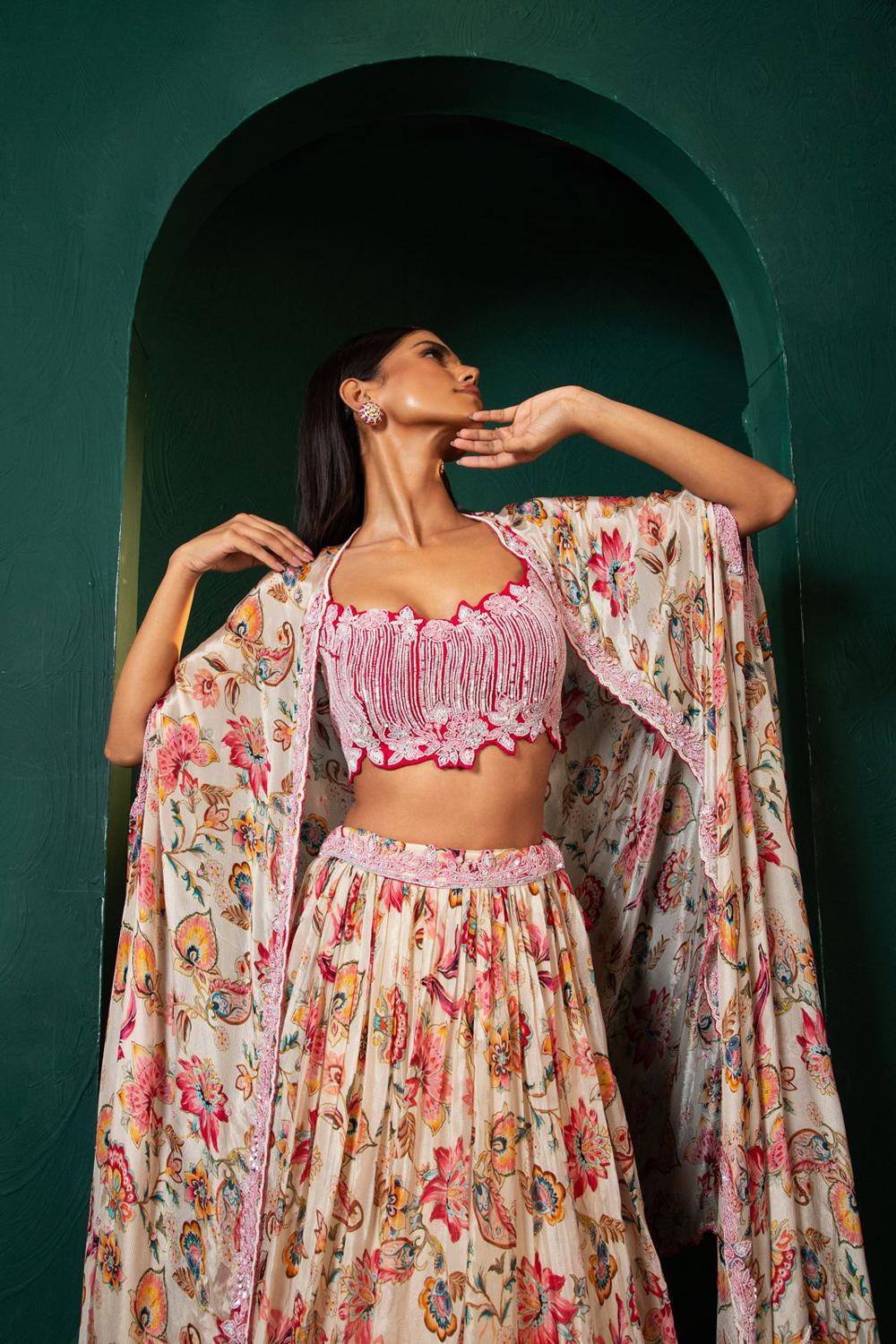 Printed Lehenga Cape Set