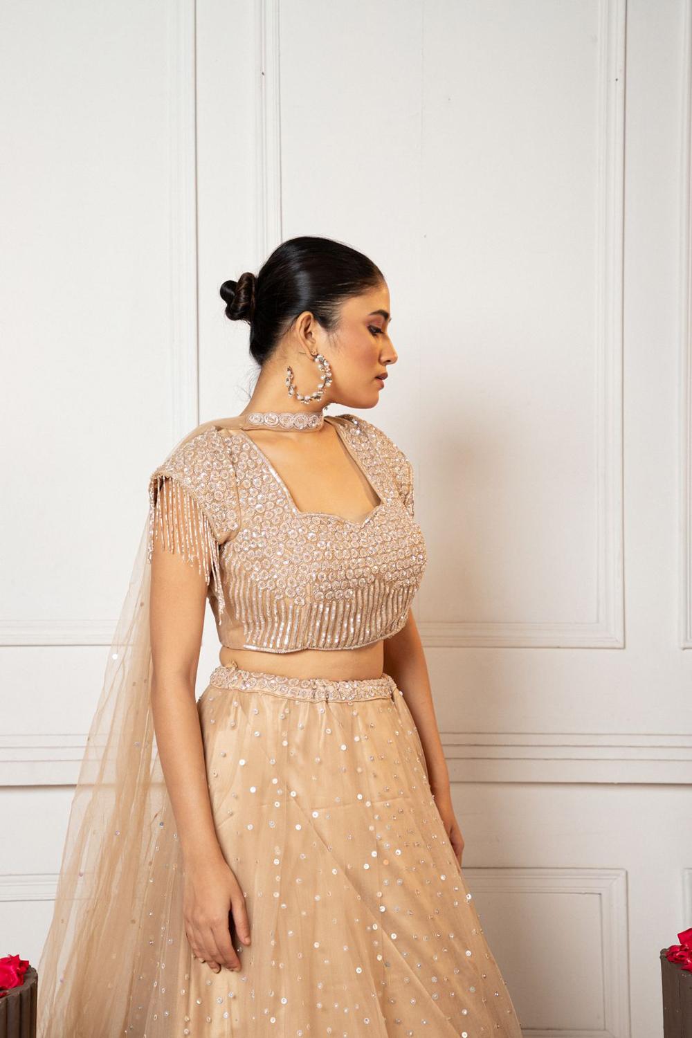 Peach Lehenga Cape Set