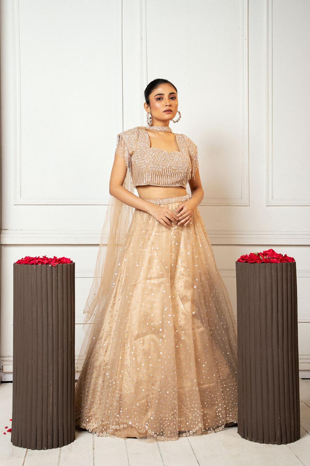 Peach Lehenga Cape Set